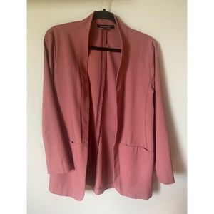Dusty Rose collarless open blazer, Dynamite, size large